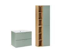mueble lavabo 60cm con columna oria verde mate