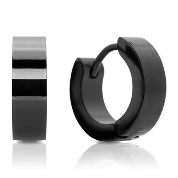De aros negros de acero inoxidable