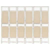 biombo divisor de 6 paneles de tela color crema 210x165 cm vidaxl