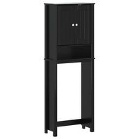 mueble para inodoro berg madera maciza negro 60x27x1645 cm
