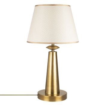 Lámpara De Mesa Pardo-3041 Oro Cobrizo Metal Tela Diámetro 30x55 Cm
