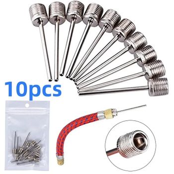 Juego de 60 Agujas de Acero Inoxidable para Inflar Balones, Válvulas para Baloncesto, Fútbol, Adaptadores de Boquilla, Kit de Herramientas Deportivas