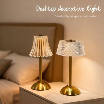 Lámpara de Mesa LED con Sensor Táctil, Regulable, Luz Nocturna de Escritorio Recargable Inalámbrica, Lámpara de Lectura para Hotel, Bar, Dormitorio, Decoración