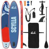 tabla de paddle inflable scylla 305 x 76 x 15 cm azul para vidaxl