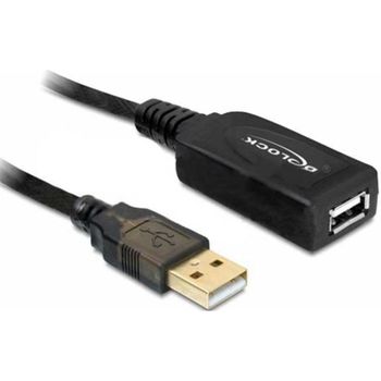 Cable alargador USB 2.0 DeLOCK 20 m Negro Macho/Hembra