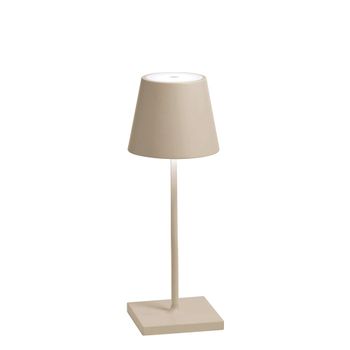 Lámpara de mesa led zafferano, recargable y regulable, color arena