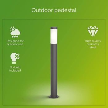 Lámpara De Pie Para Exterior Philips Utrecht - Antracita - 20w - Resis