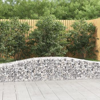 Cestas De Gaviones 2 Piezas | Gavión Para Piedras | Gavión Decorativo Forma De Arco Hierro 400x50x40/60 Cm Cfw762938
