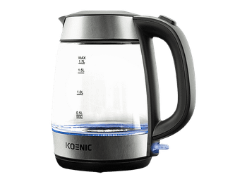 Hervidor de agua - KOENIC KWK 2220, 1.7l, 2200W, Vidrio, Inox