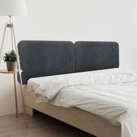 dhome cabecero tapizado liso redondeado tejido luxury para pared cabeceros absorbentes cabezal cama dormitorio silver ebony 180cm dual