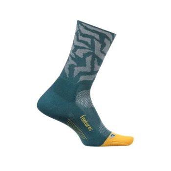 Calcetines Feetures Elite Ultra Light Mini Crew Verde Amarillo, Talla M