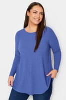 yours camiseta azul canale con vuelo  mujer curvy y tallas grandes yours