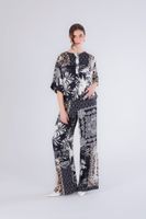 blusa estampada con cadena en las mangas multicolor patchwork