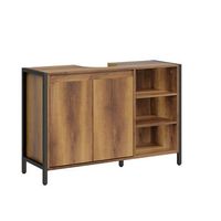 sobuy armario lavabo marron claro 90x30x60 cm almacenaje estantes aglomerado 30 kg bzr63-l-pf