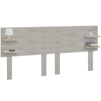 Dhome Cabecero Con Estantes De Madera Reciclada Dm Colgante Pared Estilo Palet Horizontal Con Patas Dual Dividido En 2 Piezas Cama 180/190/200 Vintage Nordico (270cm Dual, Gris Tribal)