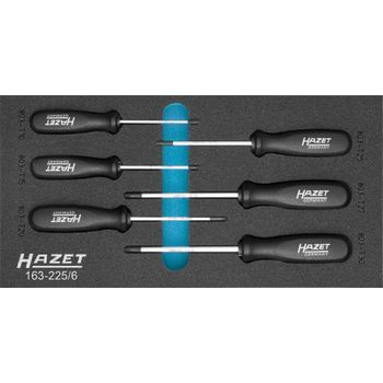 Hazet 163-225/6 Juego De Destornilladores ∙ Torx ∙ Perfil Torx Interior ∙ T10 – T30 ∙ Número De Herramientas: 6