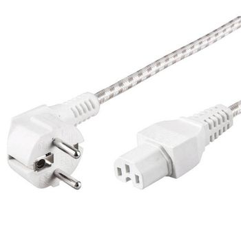 Goobay Cable de Alimentación C15 Textil 2m Blanco