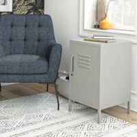 mesa decorativa con 1 puerta en metal topo