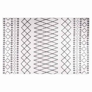 Alfombra Lavable Negro Y Blanco 160x230 Cm Vidaxl