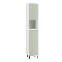 mueble columna de bano con 1 cesto para ropa sucia verde