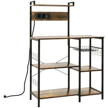 Estante de cocina 90x42x130 cm marrón rústico