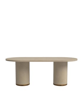 Mesa de comedor de microcemento en color arena 180 cm