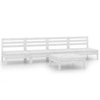juego de muebles de jardin 5 pzas madera maciza de pino blanco vidaxl