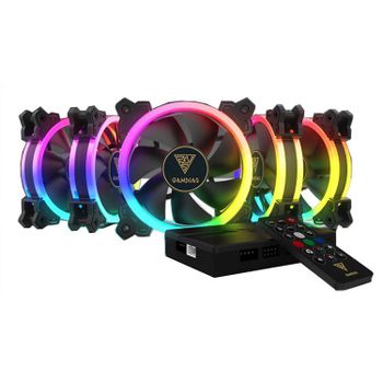 Gamdias Kit 5 Ventiladores Rgb + Controladora Aeolus M1-1205r