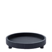 bandeja decorativa redonda negra l56