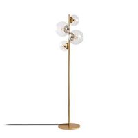 lampara de pie fazli-10524 oro cobrizo metal vidrio 33x33x162 cm
