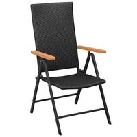 pack 2 uds sillas de jardin  silla de exterior  sillon apilables ratan sintetico negro