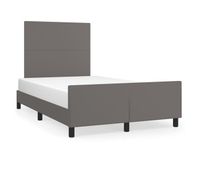 estructura de cama con cabecero cuero sintetico gris 120x200cm diseno plano