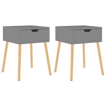Mesitas De Noche 2 Uds Madera De Ingeniería Gris 40x40x56 Cm Vidaxl