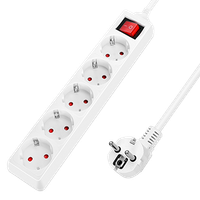 aigostar regleta alargador de 5 enchufes con cable de 15 metros e interruptor color blanco