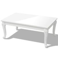 mesa de cafe - mesa de centro blanco brillante 100x60x42 cm