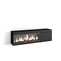mueble tv television muebles de salon almacenaje 160 para tv hasta 65 chimenea electrica xxl estilo moderno negro