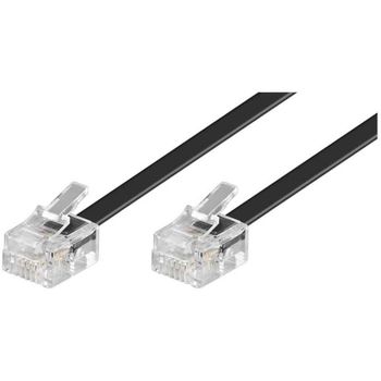 Goobay Cable de Teléfono RJ11 Macho/Macho 15m Negro 6P4C M-M 15 M Negro