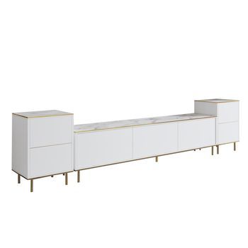 Mueble Tv Imaj Mármol Blanco Oro