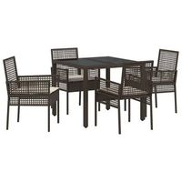 conjunto de comedor de jardin 5 piezas  mueble de jardin marron ratan sintetico