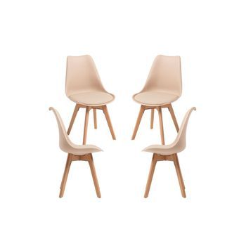 Pack 4 Sillas Synk Basic De Polipropileno 82*53*53 Cm - Beige
