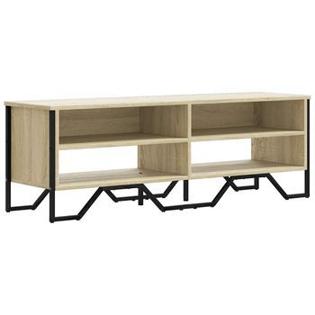 Mueble De Tv Madera De Ingeniería Roble Sonoma 122x34x41 Cm Vidaxl