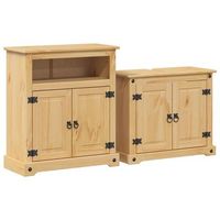 juego de muebles de bano corona 2 uds  armario de bano madera maciza pino