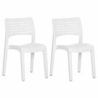 pack 2 uds sillas de jardin  silla de exterior  sillon polipropileno blanco