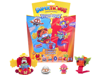 Figura - Magicbox 4 Superthings & 2 Kazoom Jets Superthings, 3 cm, superthings + 1 vehículo rescue jet y además un Jump wing, Multicolor