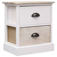 mesitas noche 2 unidades madera paulownia blanco natural 38x28x45cm