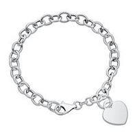 pulsera moderna de plata 925 con colgante de corazon