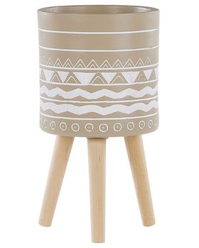 Maceta de exterior de cerámica beige h55