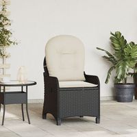 sillon reclinable con cojin de poliratan negro v6149 unico  negro