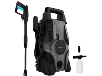 Hidrolimpiadora - Cecotec HydroBoost 1400 Essential, W, Caudal 426 l/h, 105 bar, Bomba de aluminio, Radio 9m, Compacto, Ultraligero, Black