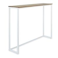 mesa alta 118x30x110cm icub eco line blanca en madera maciza de pino acabado envejecido estilo industrial box furniture